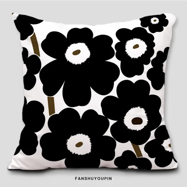 Marimekko Cushion Cover 45 x 45 cm Square Decorative Pillows for Sofa Bedroom with Invisible Zipper 18 x 18 Inch Set of 1 -TB3891{ROG}