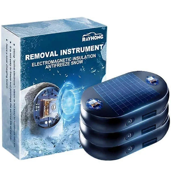 3-pack Elektromagnetisk Bil Snöborttagare Frostskydd Snöborttagningsverktyg Soldriven Bil Snöborttagare Avfrostare Vindruta Isbrytare-FF-