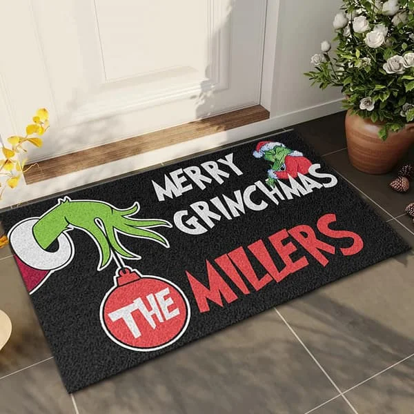 Grinch Christmas Doormat Indoor Outdoor Funny Rug Floor Mat Christmas Festive Decoration Decorations