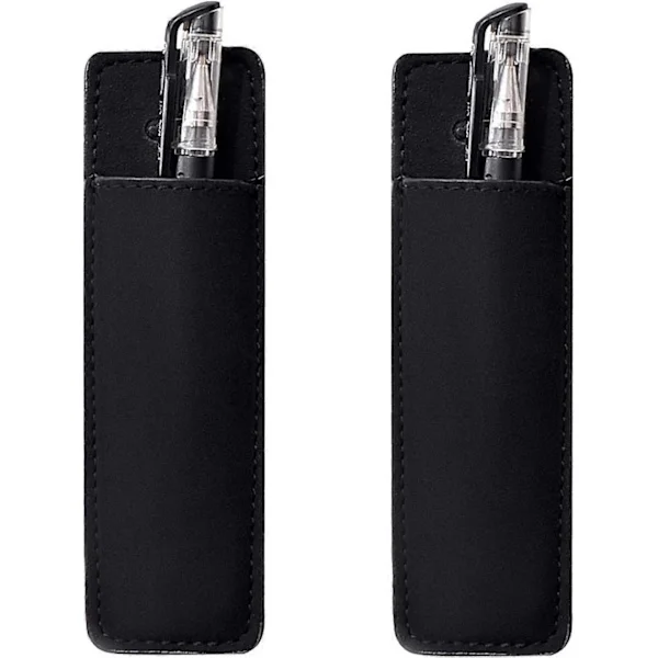 Magnetic Leather Pen Holder for Refrigerator or Metal Surfaces (2 Pen Cases)
