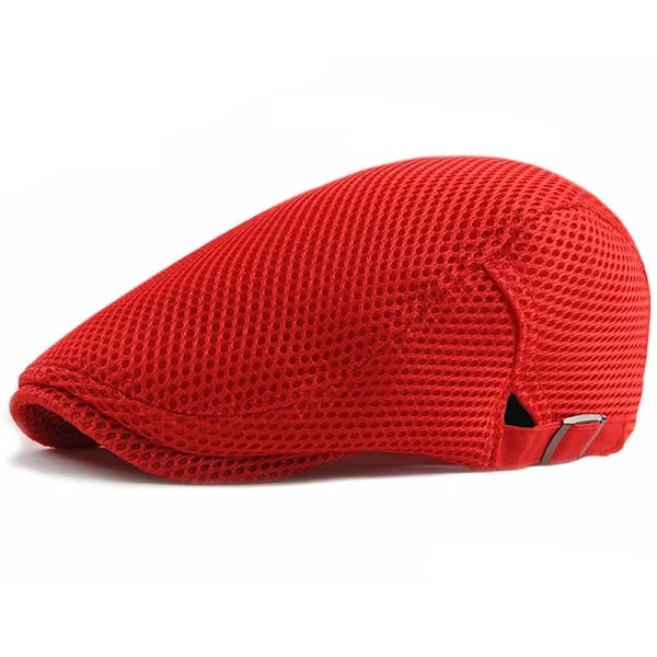 Men's Newsboy Gatsby Cap Hats Driving Flat Beret Casual Outdoor Red