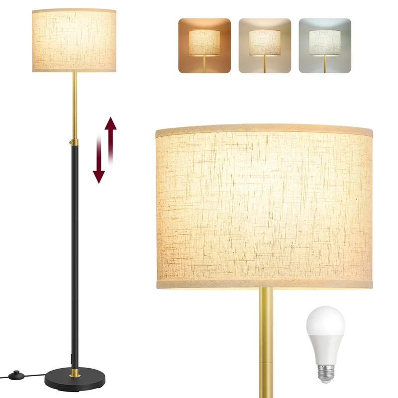 AliExpress - VASAGLE Stehleuchte, Standleuchte, Stehlampe, höhenverstellbare Leselampe, 140-170 cm, mit Fußtaster, Lampenschirm aus Stoff