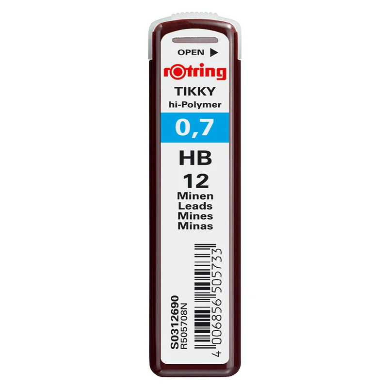 Rotring Tikky Hi-Polymer stift 0.7 12-pack HB