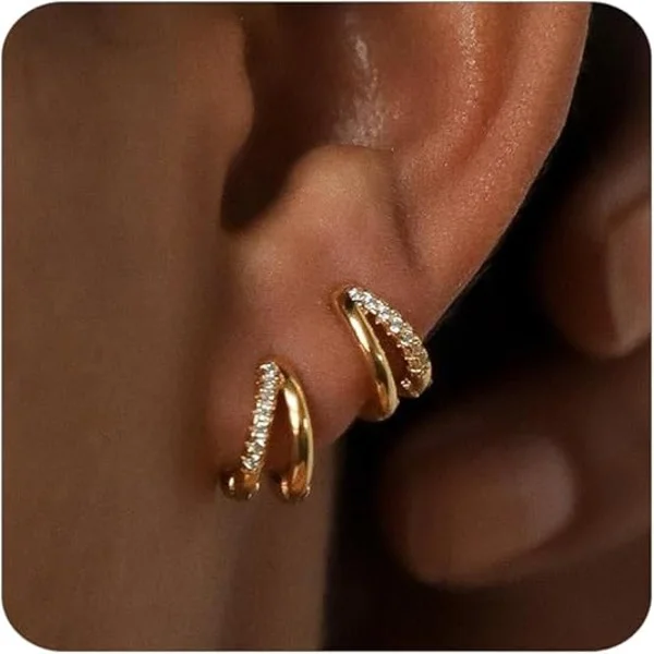 Gold Huggie Earrings for Women, 14K Gold Huggie Earrings for Gifts-FA-