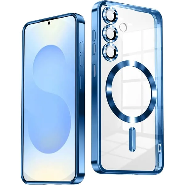Samsung S25 FE Skal – Metallic Skal med Magnetisk Kompatibilitet, Slim Design - Blå