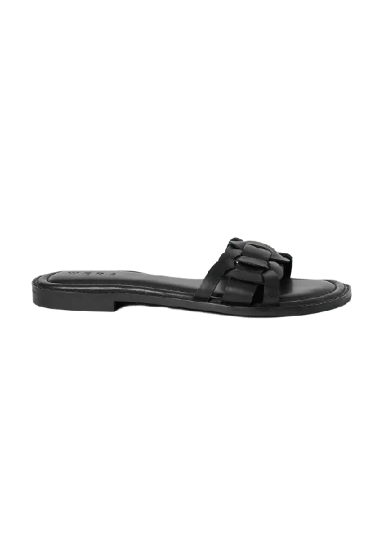 Wera Slip in-sandaler i skinn Skor Dam Svart 36