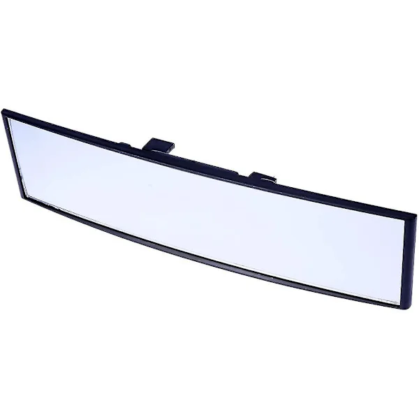 Universalt Bil Bakspeil Bredvinkel Panorama Anti-blending Innvendig Bakspeil Stor Syn 300 X 75 Mm Buet Speil (hvit)
