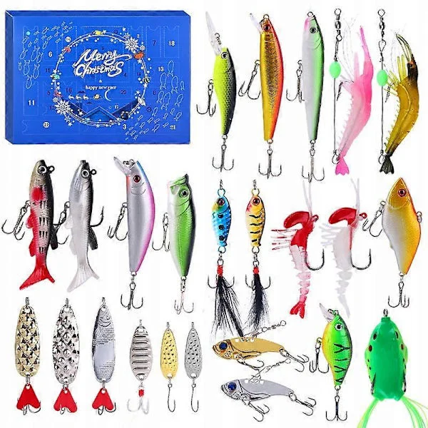 Adventskalender för fiskare Man Pojke Krokar för fisk Present
