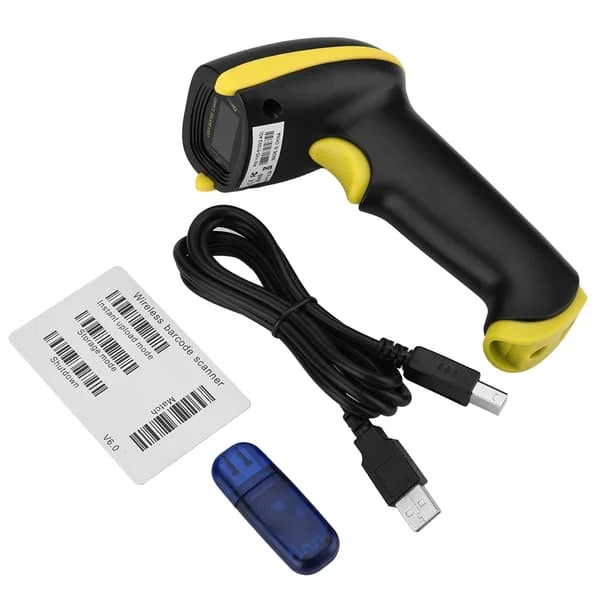 Wireless Laser Barcode Scanner for iOS Android Windows - Yellow