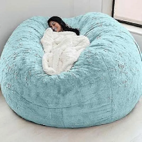 (180x90cm-Lilla)Lat Sofa Sakkosekk Kunstig Pels Sakkosekk (Kun Sakkosekker)