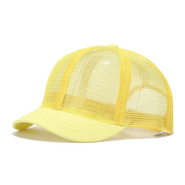 Ny kort skärm Basebollkeps Full Mesh Andningsbar Tunn Toppad Keps gul