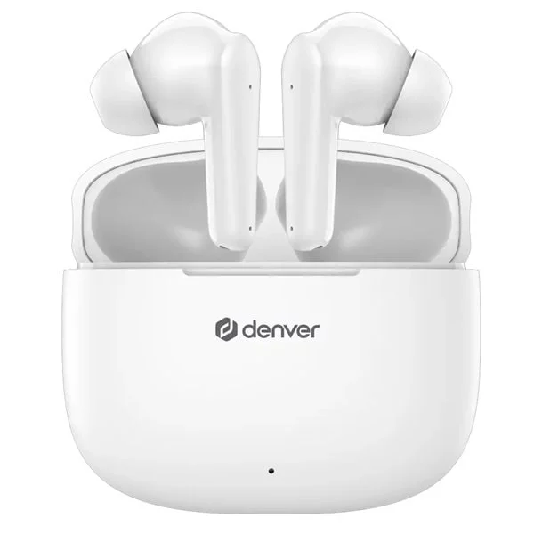 Denver TWE-48W ekte trådløse hodetelefoner Bluetooth 5.3 / trådløse hodetelefoner - Hvit