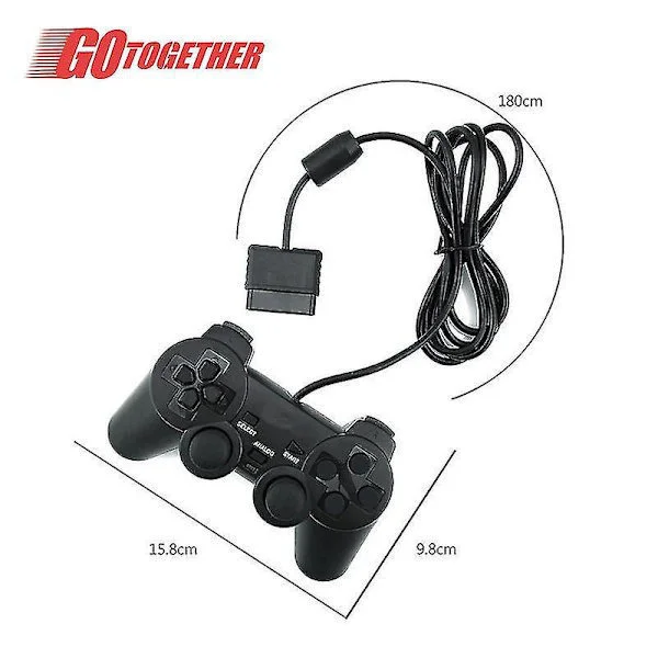 Musta PS2-ohjain Sony Playstation 2:lle