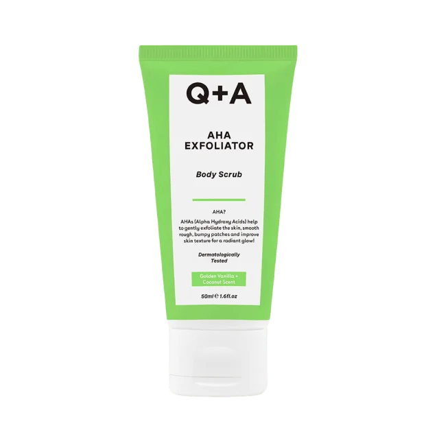 Q+A AHA Exfoliator Body Scrub Travel Size Bad & dusch Unisex 50 ML