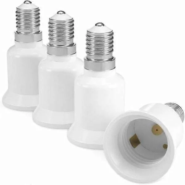 Socket adapter - E14 til E27 Socket konverter - E27 base lampeholder Adapter til halogen LED lampe 4 stk