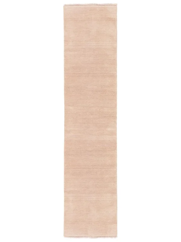 Klein Handloom Fringes Vloerkleed - Lichtroze 80X300 Wol, In Moderne Stijl