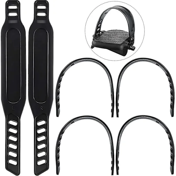 6 stk. gummipedalstropper til motionscykel, pedalstropper til motionscykel, fodpedalstropper til motionscykel, cykel, hjem eller fitnesscenter