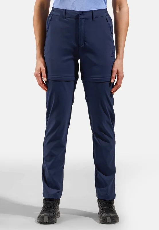 Odlo Ascent Light Zip-Off Bukse for dame, 34, marineblå
