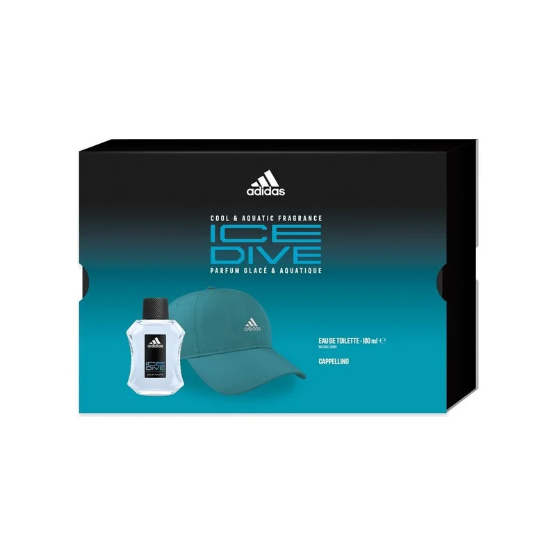Adidas Cofanetto Ice Dive Edt 100ml + Cappello Uomo da Baseball