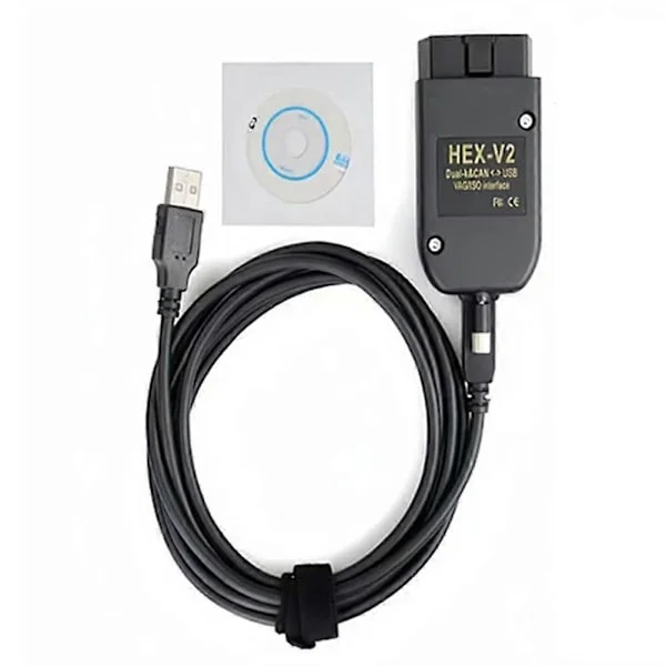 Uusin FT232 V25.3 VAG-skannerityökalu VAG KKL VCDS -kaapeli OBD2-diagnostiikkakaapeli OBD2-skanneri HEX V2 VAGCOM, englanti musta