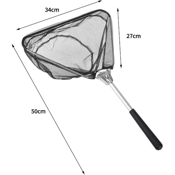 Vikbart fiskenät, fiskenät, triangulärt fiskenät för karpfiske, fisk, räkor, sardiner