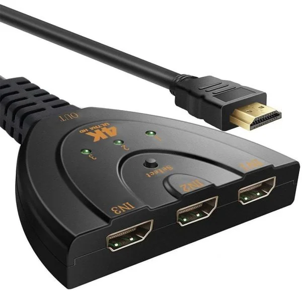 CQBB HDMI Switch 4K, VILCOME 3 Port HDMI Switch 3x1 HDMI Splitter