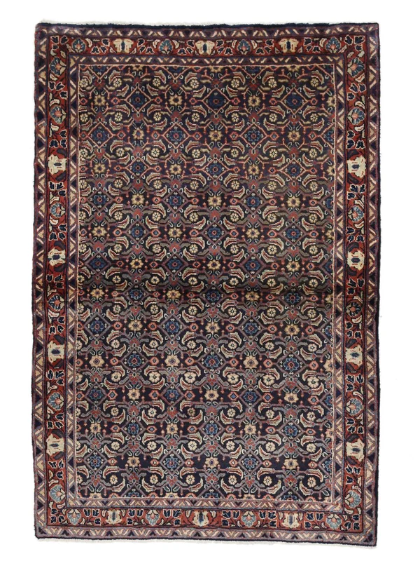 Oriental Mahal Rug 100X155 Black/Dark Red Wool