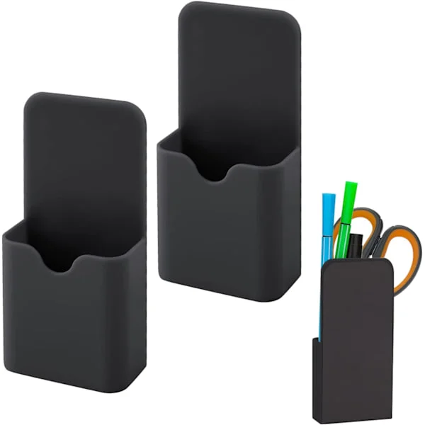 wxsp - Magnetic Pen Holder - 2-pack Magnetic Pen Holder Storage Box - Office Supplies - Suitable for Refrigerator - Whiteboard - Storage