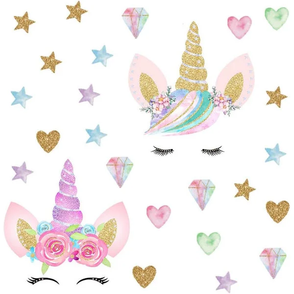 pieces unicorn stickers cartoon wall stickers, removable wall stickers