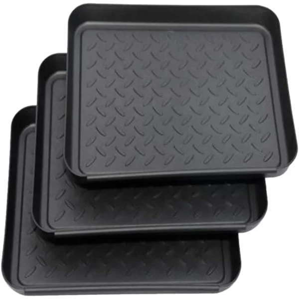 Set med 3 skoställ, skoskydd i plast, liten skomatta, droppmatta, hylla, skobricka, droppbricka, 35x27x3 cm, CJY