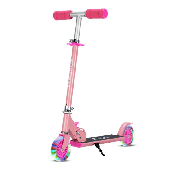 Sparkcykel med lysande däck / Enhörning - Sparkcykel för barn Rosa
