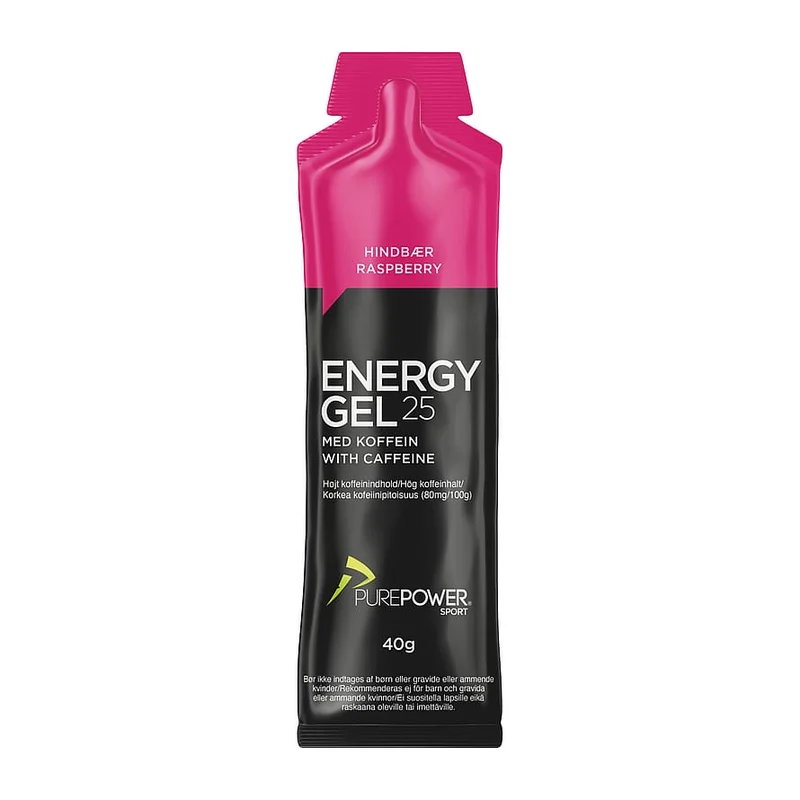 PurePower Energy Gel Hindbær Koffein 40 g, Sport & Velvære, Protein & Energi, Energigel
