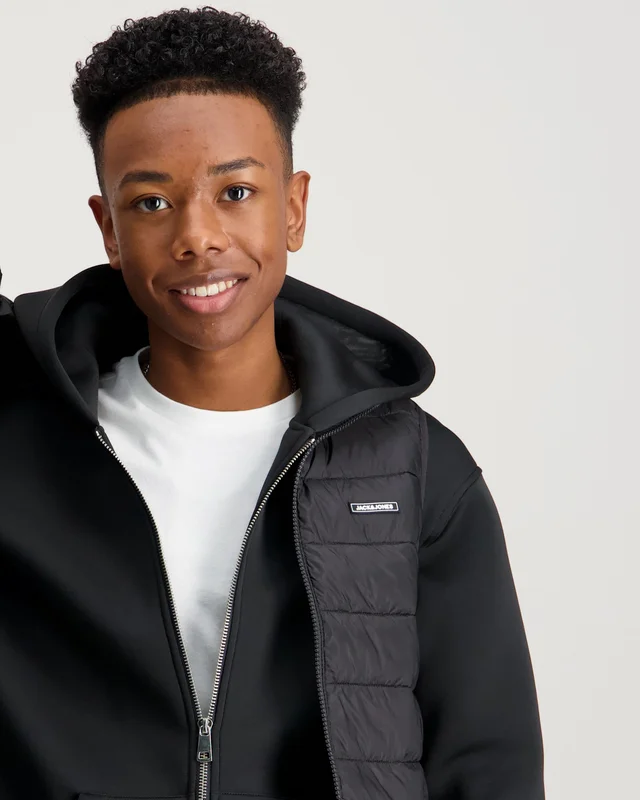 Jack & Jones JJLOUIS LIGHT BODYWARMER COLLAR JNR Svart Jakker Gutt - Kids Brand Store