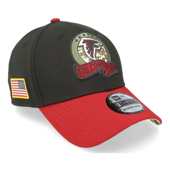 New Era - NFL Black flexfit Czapka Z Daszkiem - Atlanta Falcons M 39THIRTY NFL Salute To Service 22 Black/Red Stretch Fit @ Hatstore