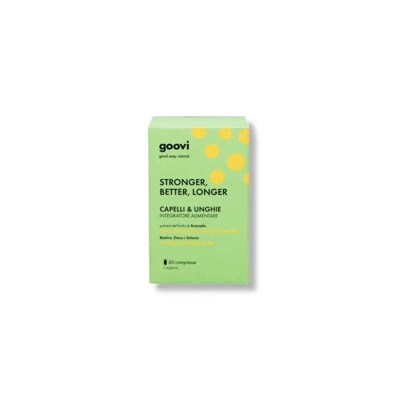 Goovi Integratori Alimentari Capelli & Unghie STRONGER, BETTER, LONGER 1x60pz - Integratore Unghie e Capelli