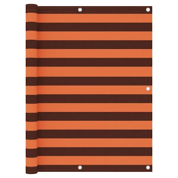 Balkongskärm - Exklusivt hus - 120 x 600 cm - PU-belagd Oxford-tyg - Orange och brun