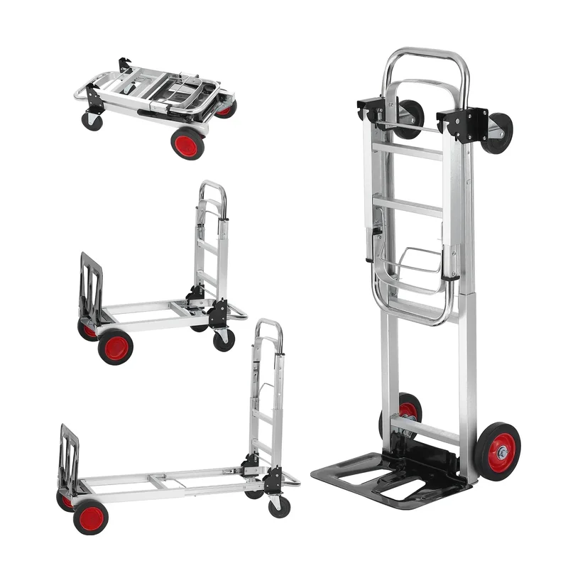 AliExpress - SucceBuy Opvouwbare steekwagen van 400 lbs Lichtgewicht dolly met wielen Opvouwbare bagagewagen voor het verplaatsen van 