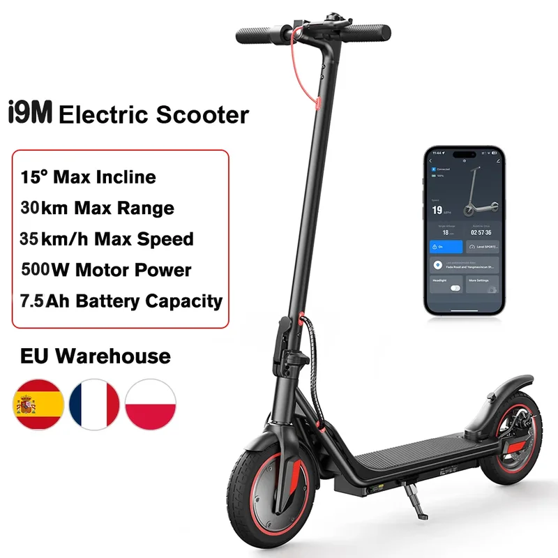 AliExpress - iScooter i9m Electric Foldable Scooter 7.5Ah 500w Power Scooter 35km/h Max Speed 30km Electric Kick Scooter 10inch Pneumatic Tire APP E-