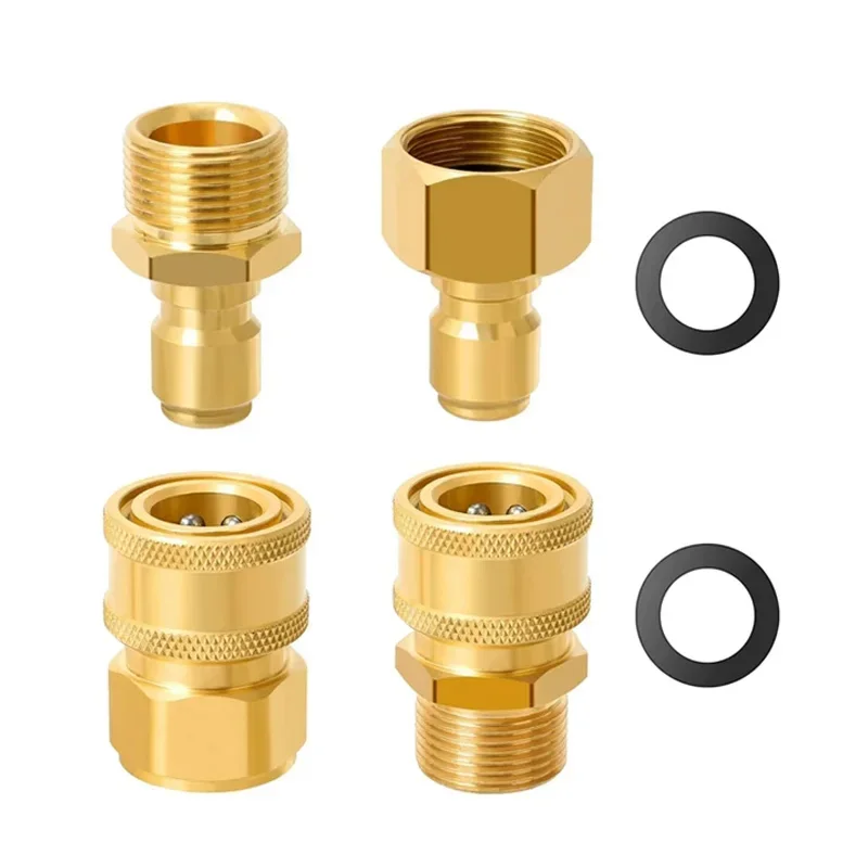 AliExpress - Kit de raccord rapide pour nettoyeur haute pression M22 14 mm vers raccord de tuyau 3/8, adaptateur en laiton 5000 PSI pour pistolet de 