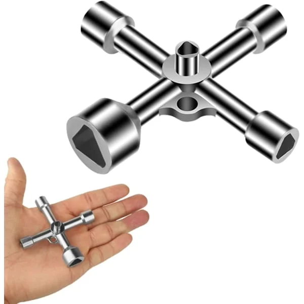 Way Trekantnøgle 5 Størrelser Indvendig Diameter 7mm/10mm/12mm/13mm/18mm Universalnøgle kompatibel med Elboks, Gas, Vand, Elmåler, Skabsboks