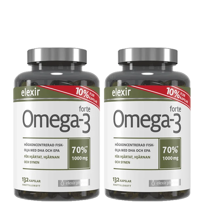 Elexir Pharma 2 x Omega-3 forte 1000 mg 132 kapslar