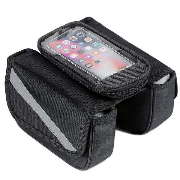 Bike Frame Bag for Bicycle Top Tube Black