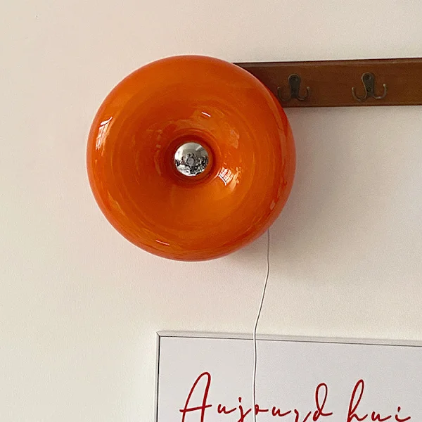 Orange Donut Lampa, Modern lampa från mitten av århundradet, Sänglampa, Ny Art Deco-lampa, Vacker bords- och väggdekorationslampa