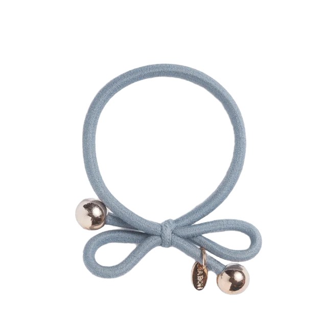 IA BON Hair Tie with Gold Bead - Dusty Blue Accessoarer & tillbehör Dam Blå ONESIZE