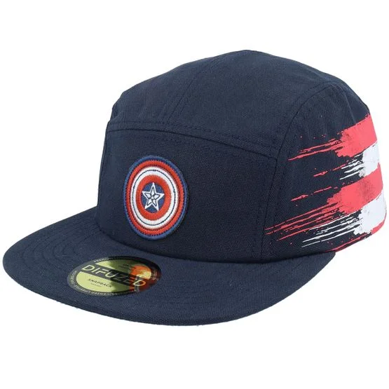 Difuzed - Blå 5panel Caps - Captain America Shield 5-Panel @ Hatstore