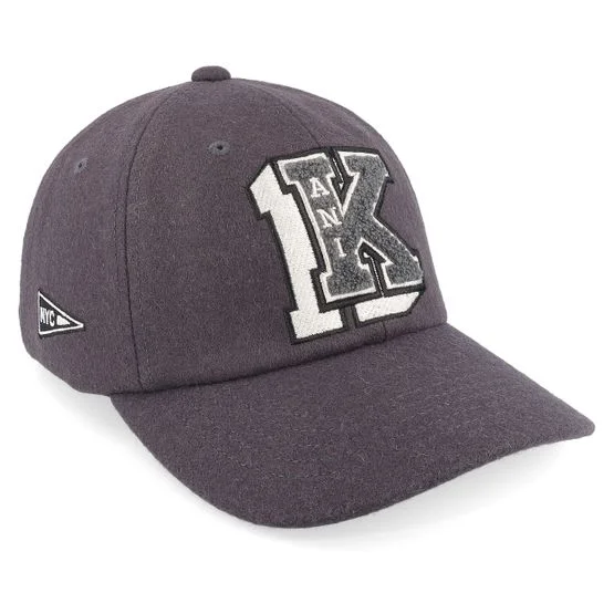 Karl Kani - Gris adjustable Gorra - Retro Patch Wool Blend Cap Anthracite Adjustable @ Hatstore