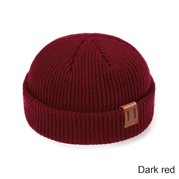 Hatt for menn og kvinner - Vinterstrikket Beanie Unisex Skullies Cap Hip-hop Cuffed Kort Cap Bonnet Varmt Ribbet Fiskehatt Docker Hatter