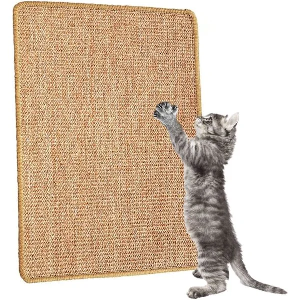 Cat Scratching Board, Natural Sisal Cat Mat, Non-Slip Horizontal and Vertical Cat Scratcher for Claws Cat Mat Protects Carpets and Sofas 40 x 30 cm