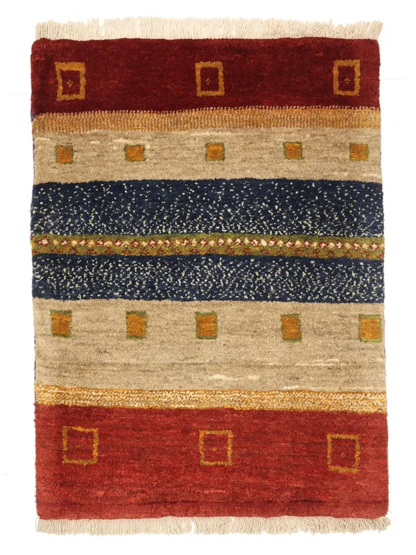 Noué À La Main Gabbeh Tapis 60X80 D'orient De Laine Marron/Rouge Foncé Petit