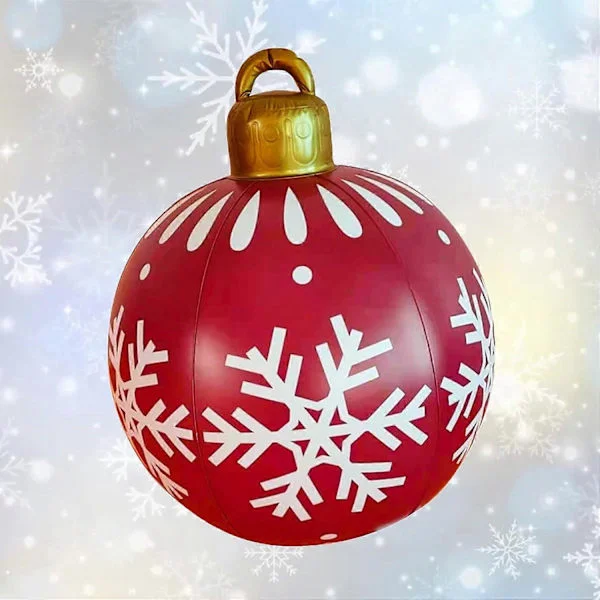 60 cm Giant Christmas Ball, Transparent Ball, Giant Inflatable Christmas Ball, Outdoor Inflatable Christmas Ball, PVC Christmas Decorations (D)